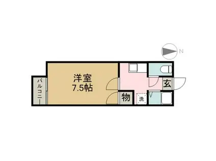 エクシブ浅野(1K/2階)の間取り写真