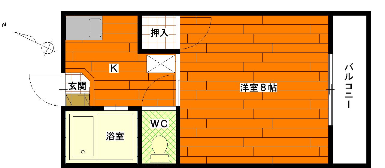 第4みさきマンション(1K/3階)の間取り写真