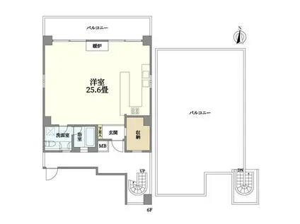 OKUSAWA APARTMENTS(ワンルーム/6階)の間取り写真