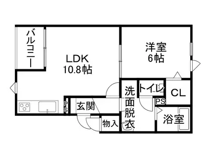 プラナスたいきIII(1LDK/2階)の間取り写真