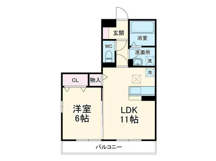 ブランシュールB棟(1LDK/1階)の間取り写真