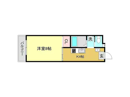 ベネフィットハリマヤ(1K/2階)の間取り写真