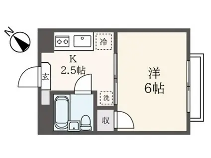 コーポ富士見ヶ丘(1K/3階)の間取り写真