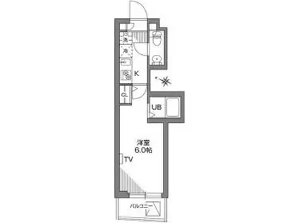 グランアセット大塚S(1K/2階)の間取り写真