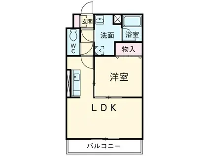 パルテール(1LDK/2階)の間取り写真