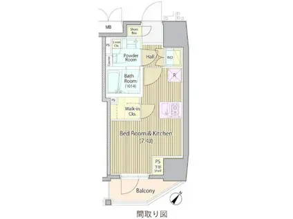 NJK マーキス 表参道(ワンルーム/4階)の間取り写真