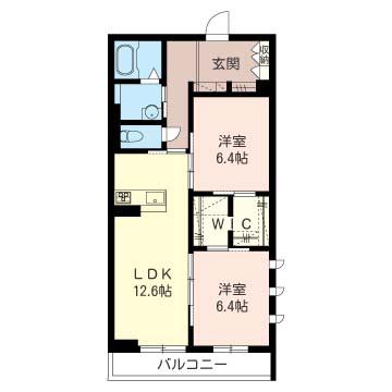 べレオエスペランサ(2LDK/2階)の間取り写真