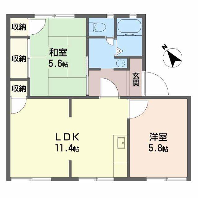 タウニィ優生(2LDK/1階)の間取り写真