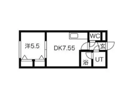 レジデンス高石(1DK/1階)の間取り写真