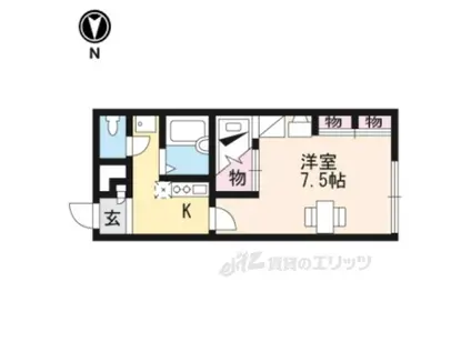 レオパレスフォーティウィンクス(1K/1階)の間取り写真