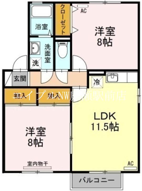 セジュールあい(2LDK/1階)の間取り写真