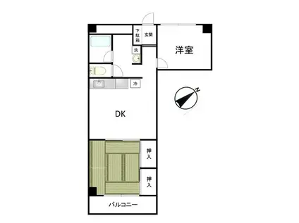 東建検見川マンション(2DK/14階)の間取り写真