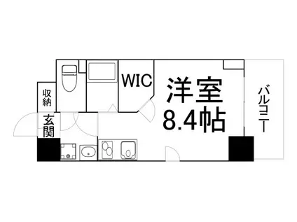 ララプレイス四天王寺夕陽丘(ワンルーム/11階)の間取り写真