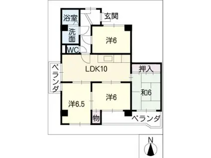 村井レジデンス(4LDK/4階)の間取り写真
