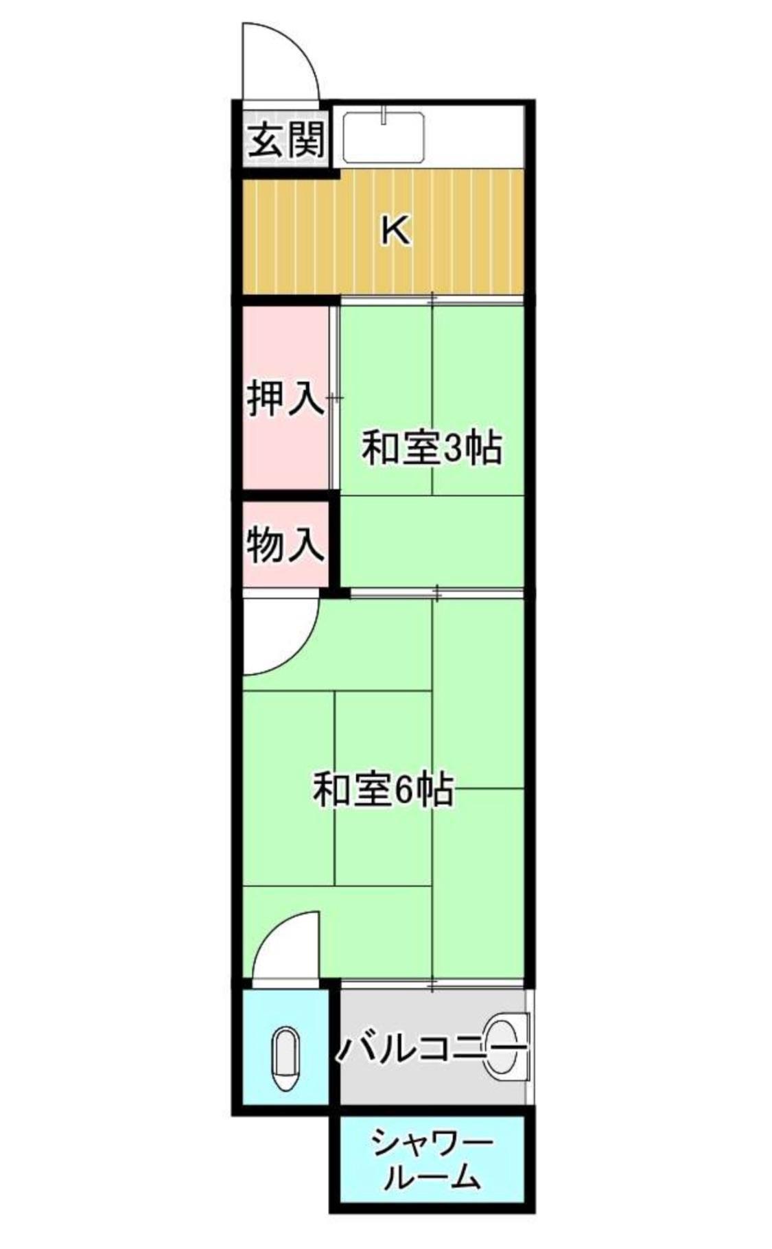 尼崎アパート南(2DK/1階)の間取り写真