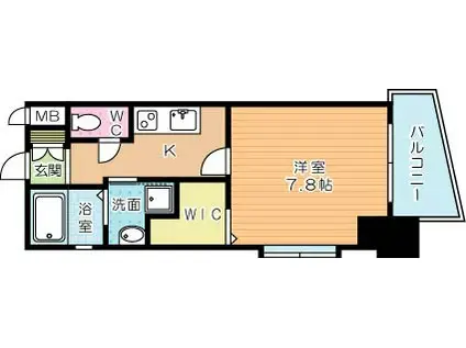 アクシオ片野(1K/12階)の間取り写真