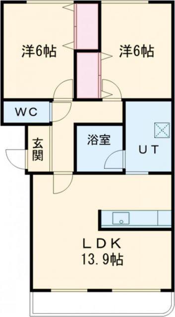 VICTORIAVIII(2LDK/1階)の間取り写真