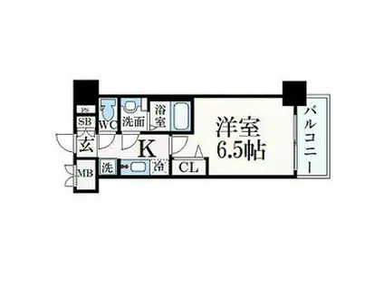 プレサンスNAGOYA本陣(1K/12階)の間取り写真