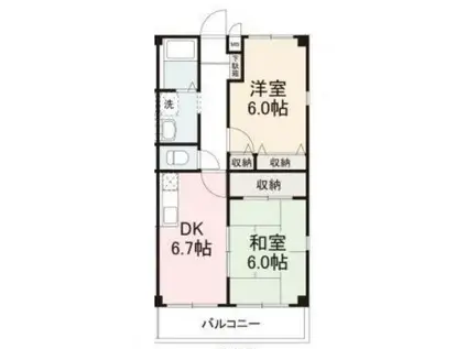 宮脇書店仏生山マンション(2DK/2階)の間取り写真