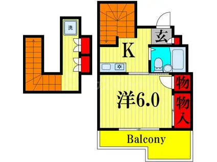 MYフラット宮堀(1K/2階)の間取り写真