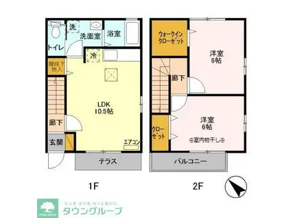 ジュ・マルティII(2LDK/2階)の間取り写真