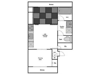 大六天マンション(2DK/3階)の間取り写真