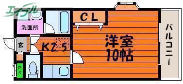 東古松S-1ビル(1K/1階)の間取り写真