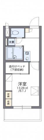 レオパレスヴィルヌーブ川崎B(1K/4階)の間取り写真
