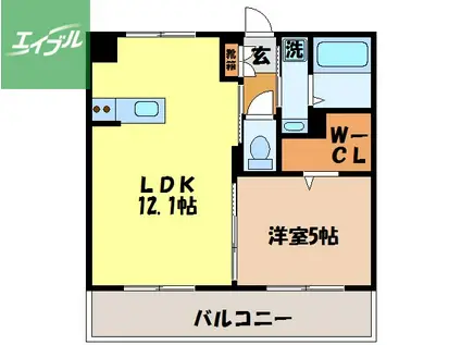 フィールドY(1LDK/2階)の間取り写真