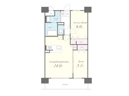 ソライロテラスあびこ(1SLDK/1階)の間取り写真