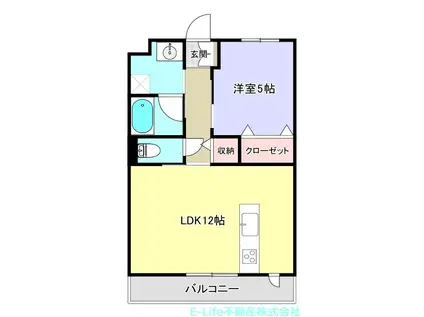 LIFE帯山VI(1LDK/3階)の間取り写真