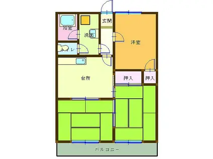 チカラビル(3DK/3階)の間取り写真