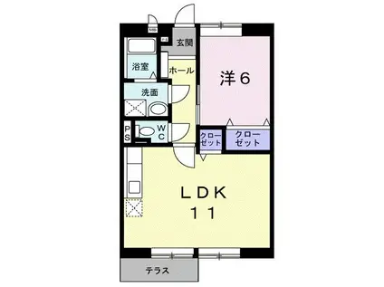 シャンアビテA(1LDK/1階)の間取り写真