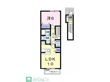 ベルビュー神明(1LDK/2階)の間取り写真