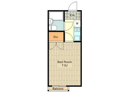 クリスタルハイツ羽衣町(1K/1階)の間取り写真