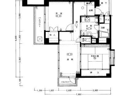 サンフラワー勝浦(2LDK/2階)の間取り写真