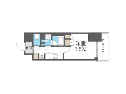 コンフォリア・リヴ博労町一丁目Q(1LDK/4階)の間取り写真