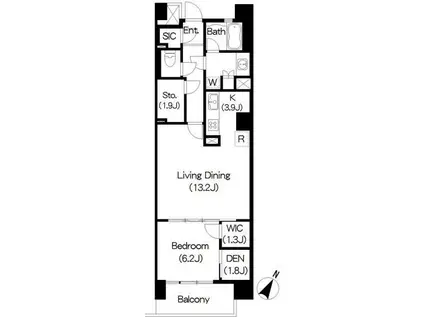 BRILLIA IST 三軒茶屋 ブラッサムテラス(1LDK/7階)の間取り写真