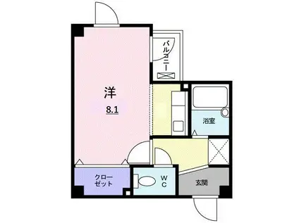 アウローラブルク(ワンルーム/3階)の間取り写真