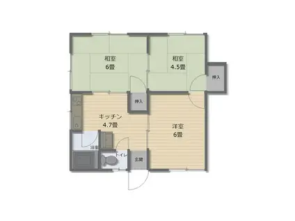 コーポ中崎(3K/2階)の間取り写真