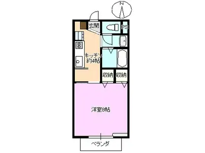 サープラスHIRO(1K/1階)の間取り写真