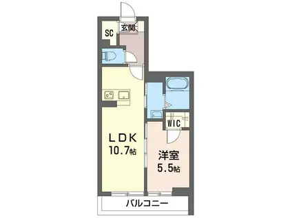  アタラクシア湘南(1LDK/2階)の間取り写真