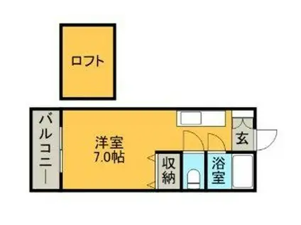 ＪＲ鹿児島本線 九産大前駅 徒歩8分 2階建 築29年(ワンルーム/2階)の間取り写真