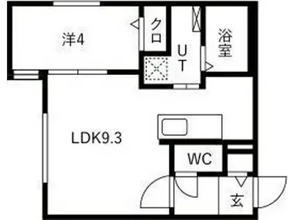 LA・ISOLA月寒(1LDK/3階)の間取り写真