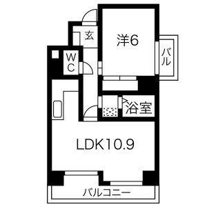 ナビシティ丸の内(1LDK/5階)の間取り写真