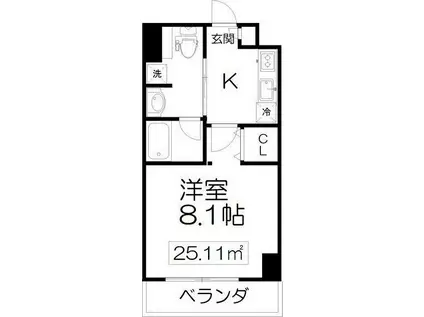 エルスタンザ仙台八幡(1K/4階)の間取り写真