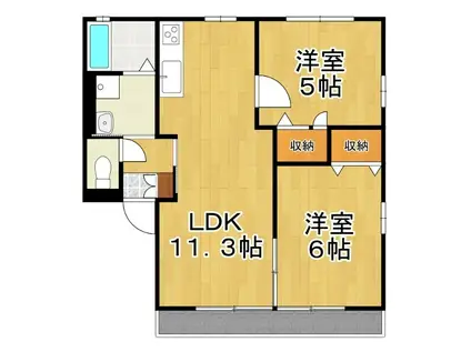 エンドレスV(2LDK/2階)の間取り写真