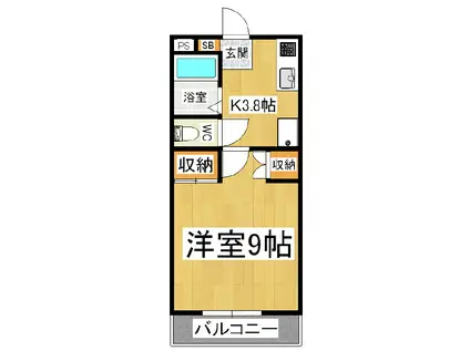 グリーンハイツ上原(1K/1階)の間取り写真