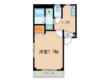 メゾン壱番館(1K/1階)の間取り写真