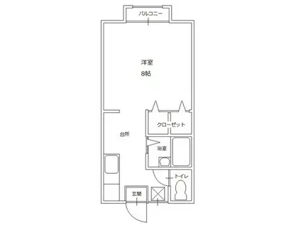 メゾン学南(1K/2階)の間取り写真